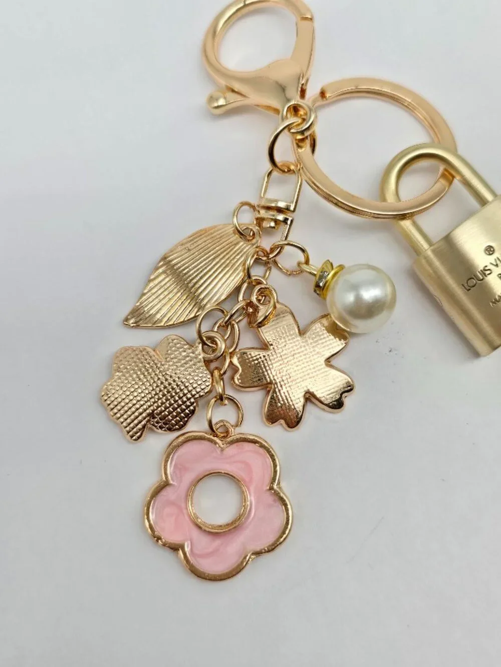 Authentic Louis Vuitton Gold Padlock 🔒 Key Set w/ Unbranded Flower Bag Charm